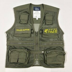 Park Ranger Vest Kids Junior Large Utility Pockets Mesh Vent Grand Canyon Green